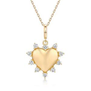 Heart Cut Diamond 14K (or 18k upon request) Yellow Gold Pendant Necklace